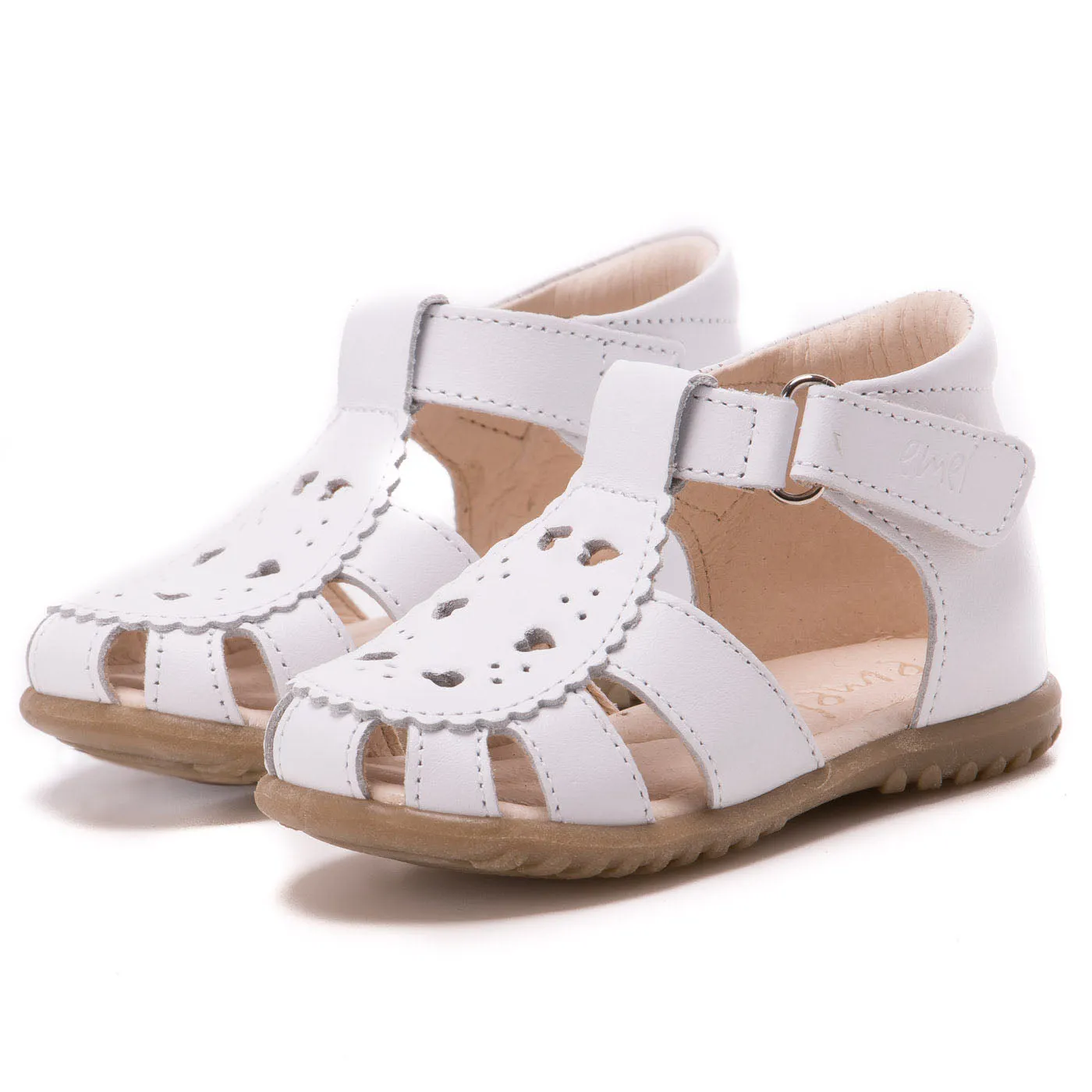 (1214A) Emel white closed sandals