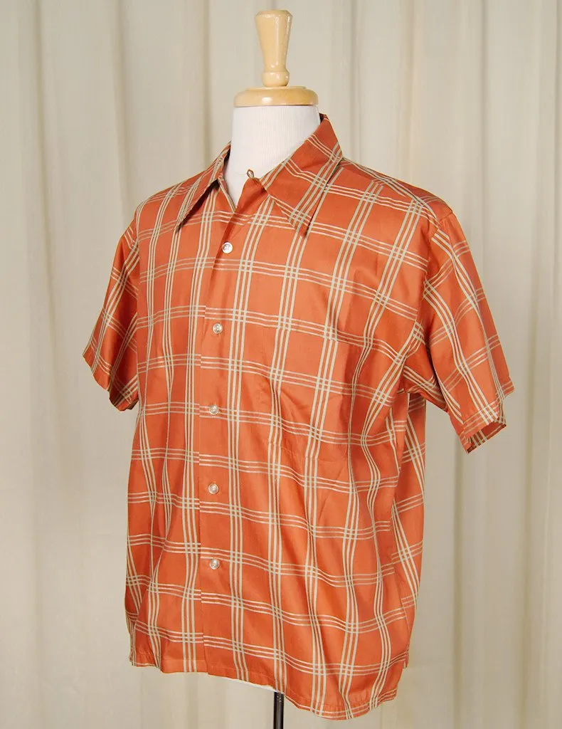 1950s Rust Plaid SS Shirt