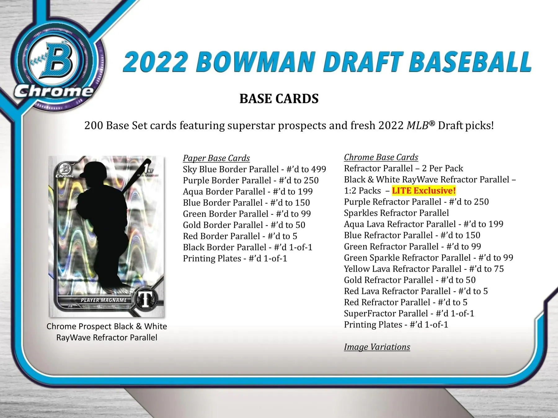 2022 Bowman Draft Baseball Hobby Lite Box 10 Packs per Box, 16 Cards per Pack