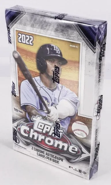 2022 Topps Chrome Baseball Hobby Box 24 Packs Per Box, 4 Cards Per Pack