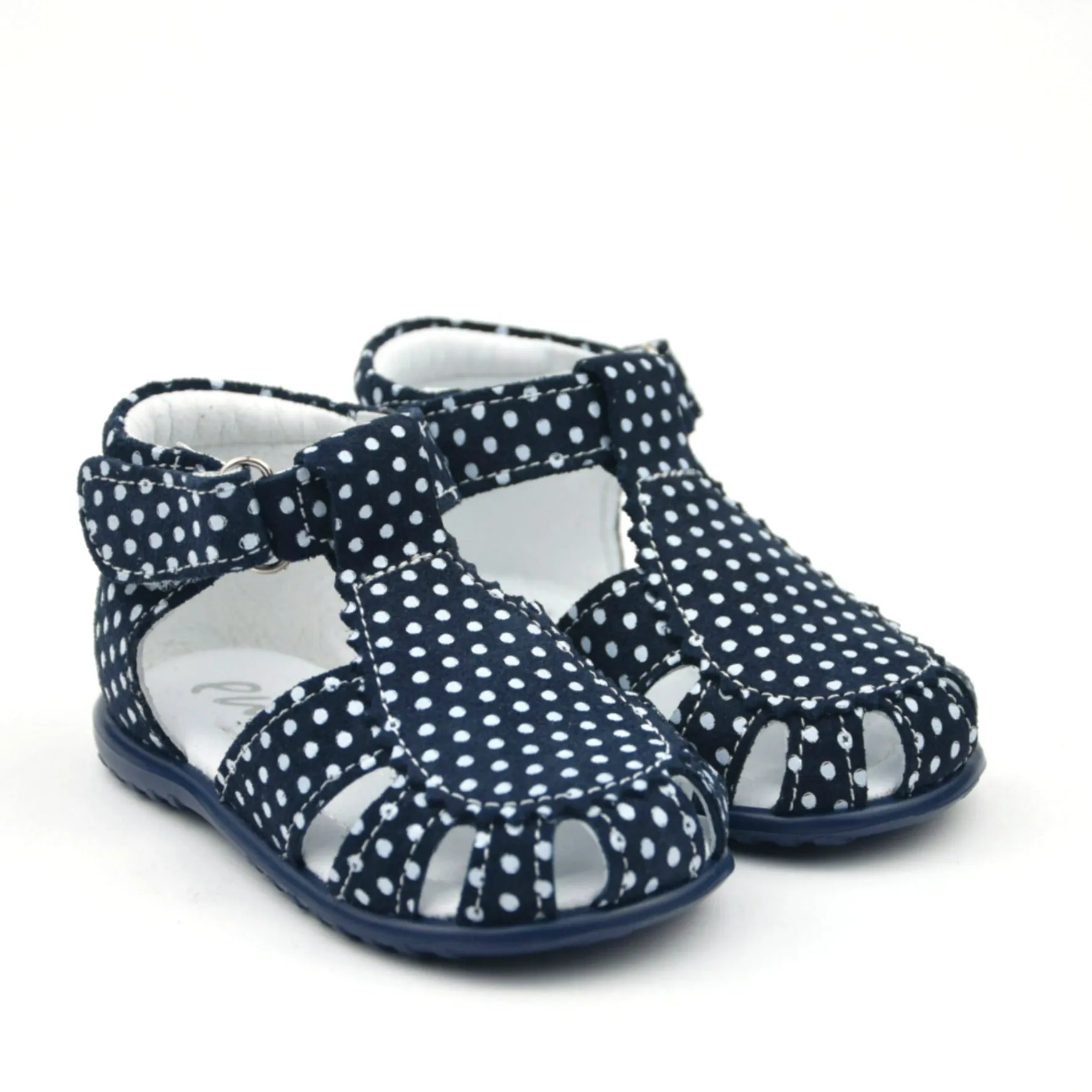 (2378-2) Emel Navy polkadot closed sandals