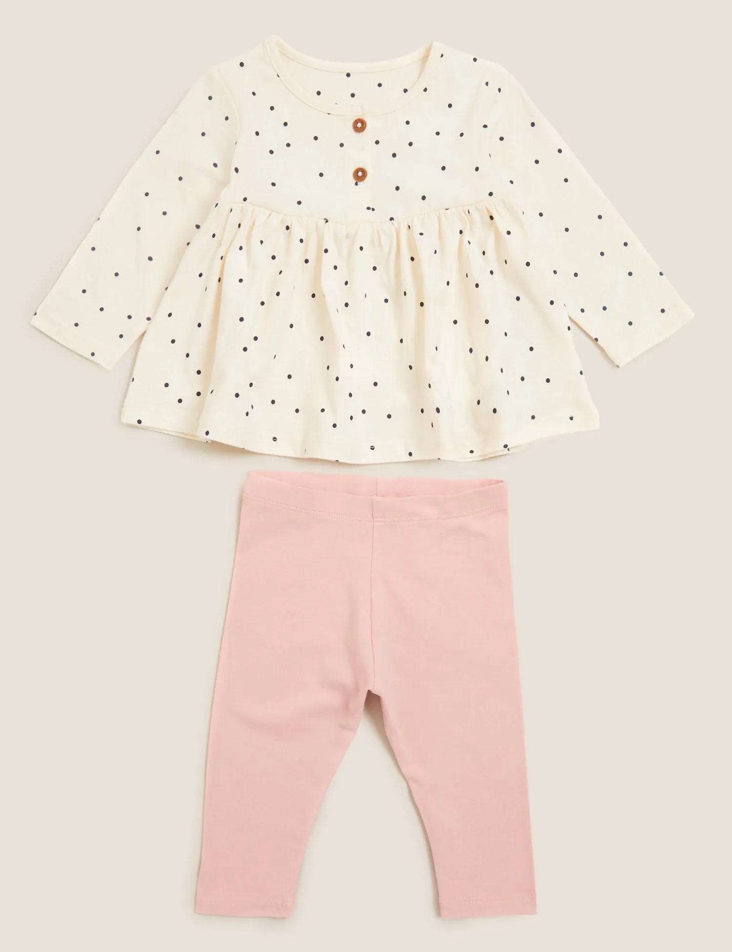 2pc Cotton Spot Print Outfit