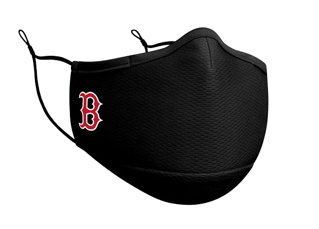 Adult Boston Red Sox MLB Baseball New Era Red Logo Black Adjustable Face Covering