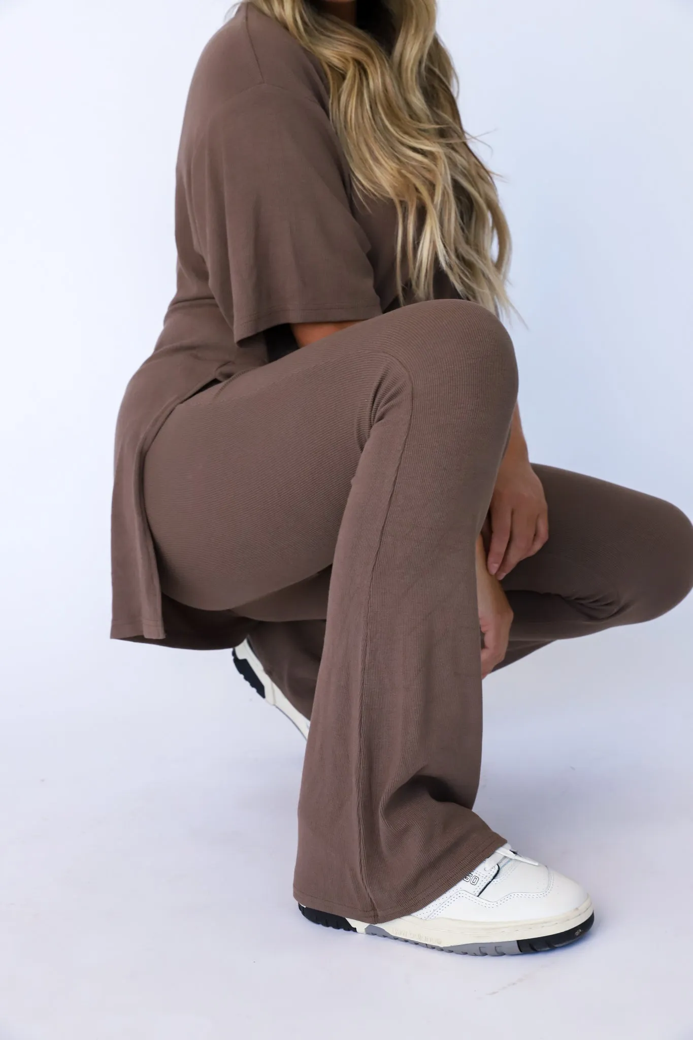 All Weekend Long Pant Set Taupe Brown