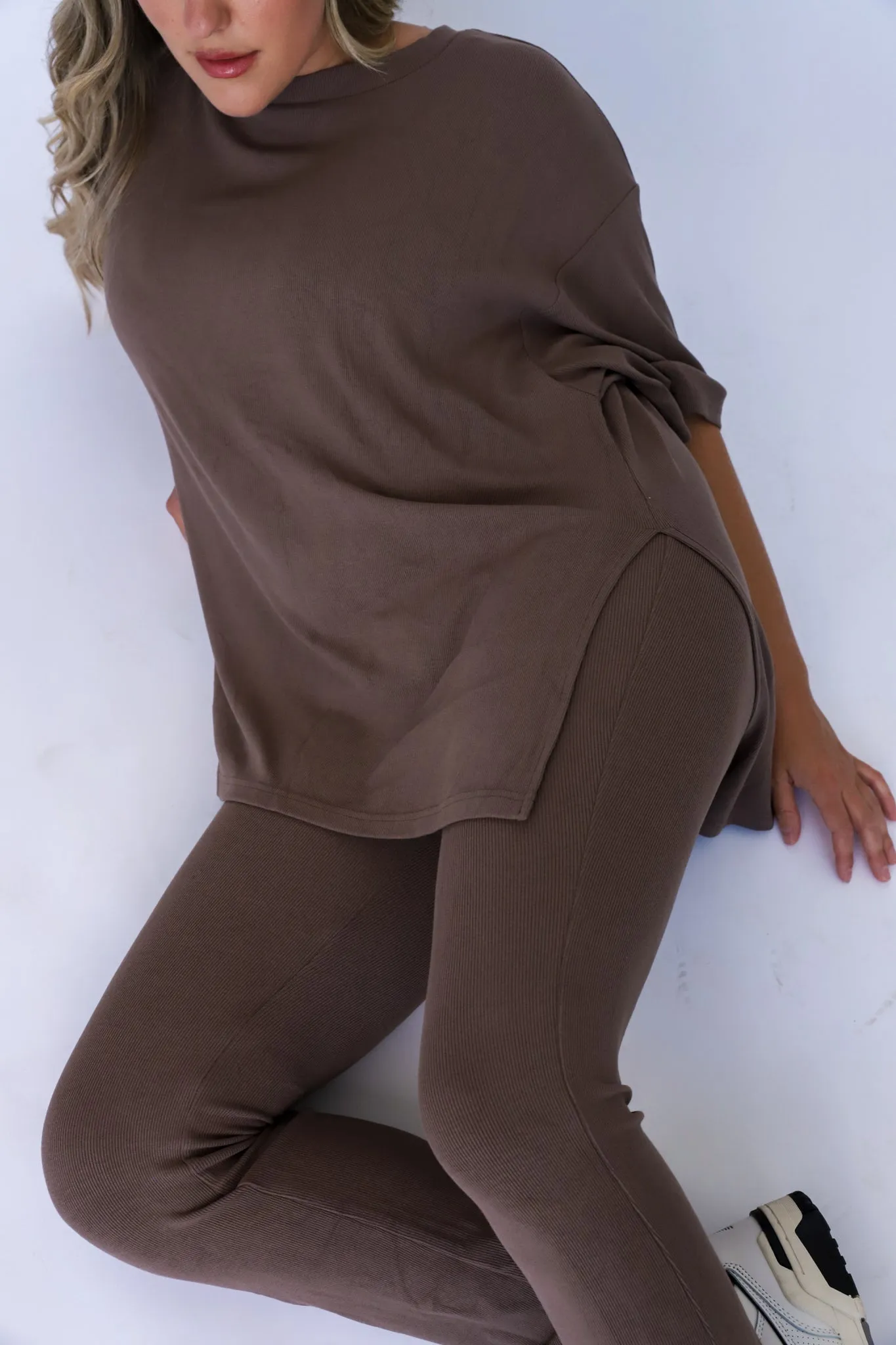 All Weekend Long Pant Set Taupe Brown