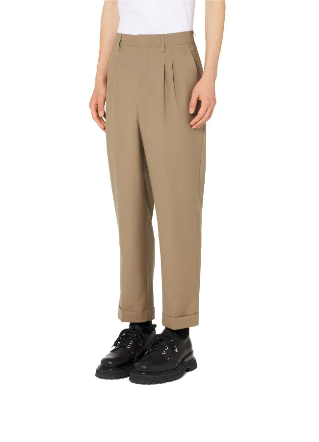 ami Paris Carrot Fit Trousers With Hem And Pleats HTR100.264