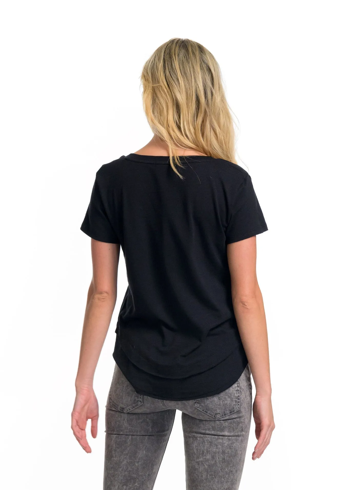 AVA V-NECK MOCK LAYER V-NECK TEE