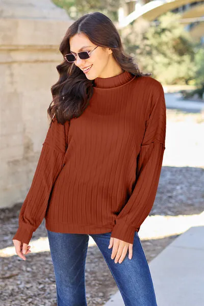 Back To Basics Mock Neck Knit Top