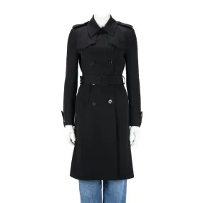 Balenciaga Black Twill Trench Coat FR 38