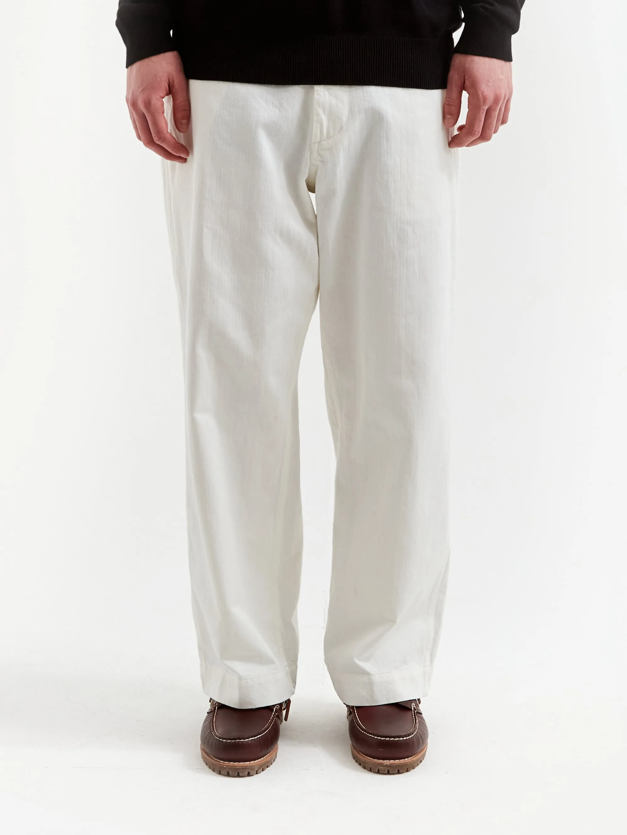 Beams Plus Mil Trouser Herringbone - White