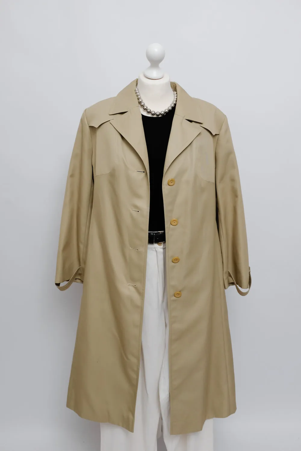 BEIGE CLASSY 1960 VINTAGE TRENCH COAT