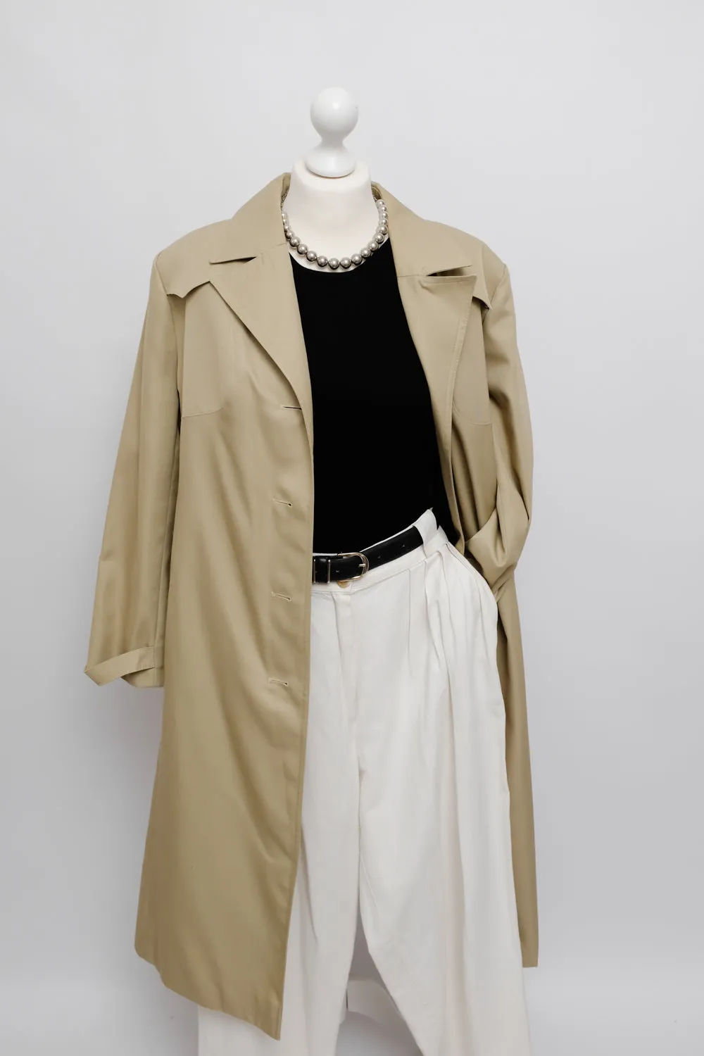 BEIGE CLASSY 1960 VINTAGE TRENCH COAT