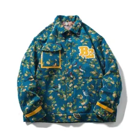 Bestuff Flower Bird Embroidered Jacket