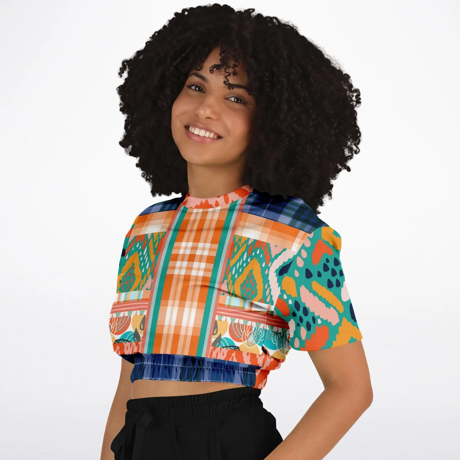 Billie Jean Short Sleeve Cropped Eco-Poly Sweater