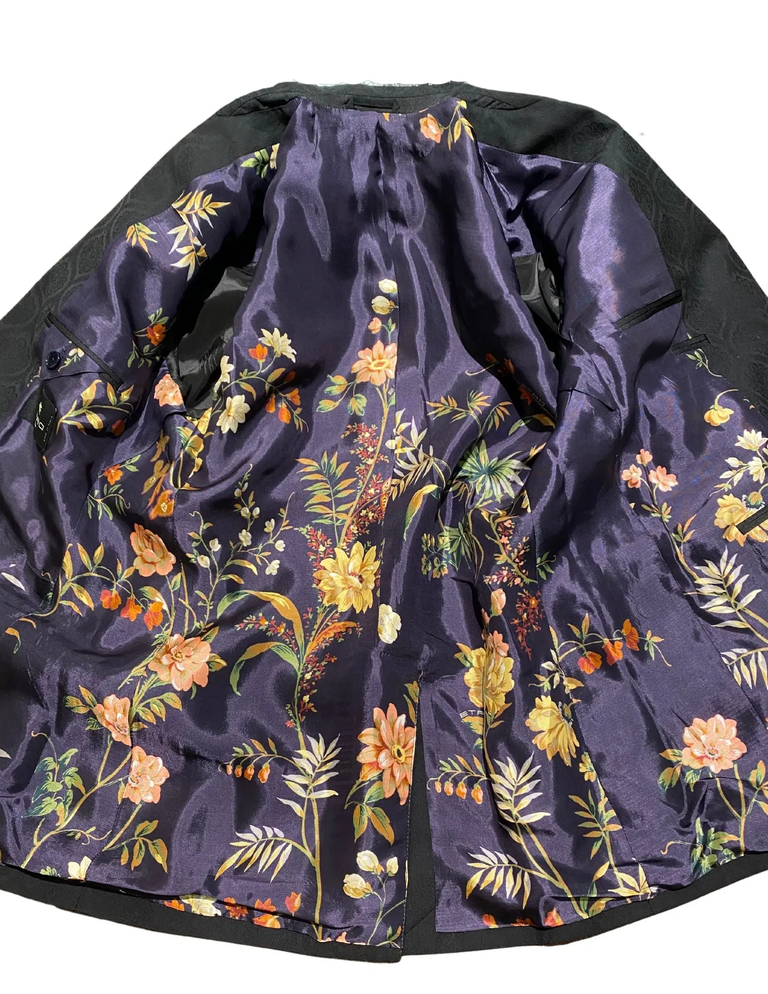 Black Floret Print Dinner Jacket