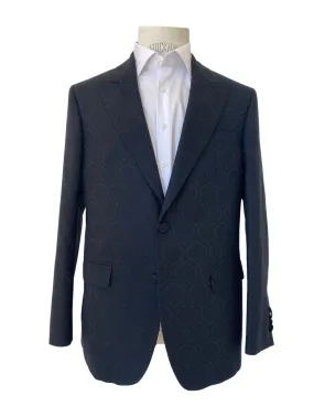 Black Floret Print Dinner Jacket