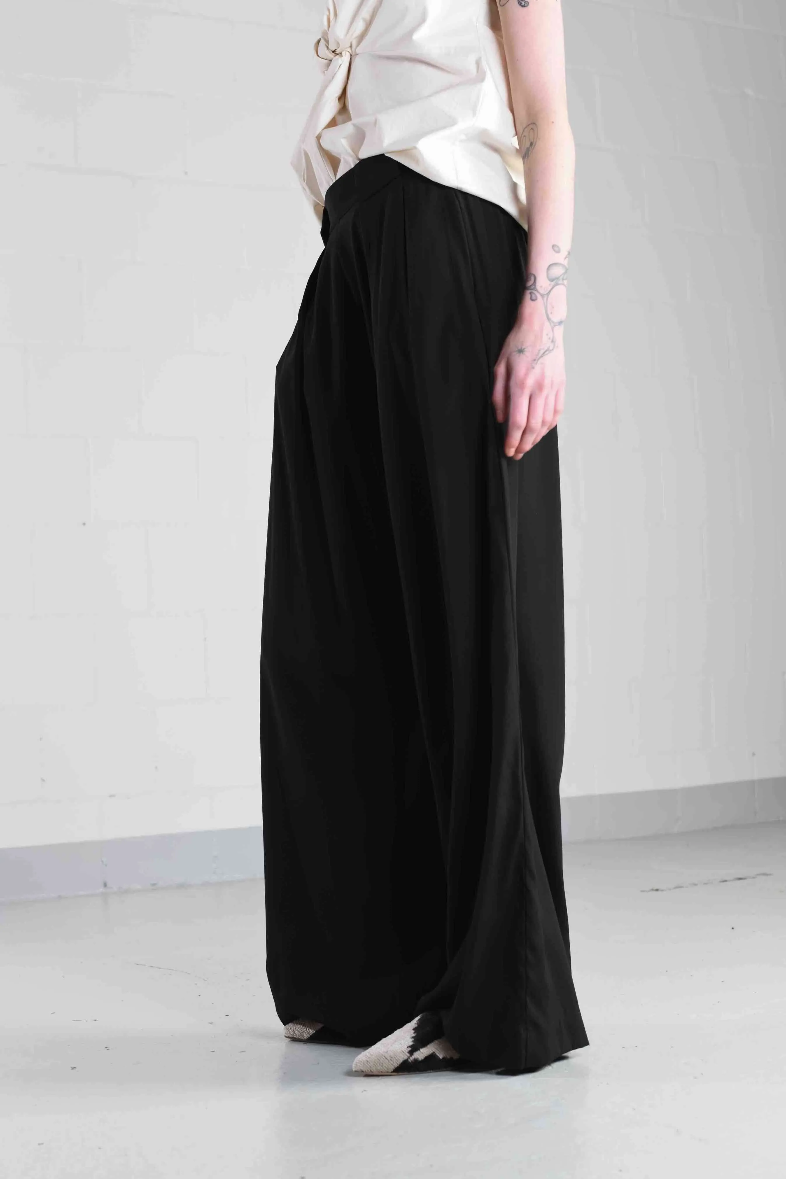 Black Parigi Silk Pants