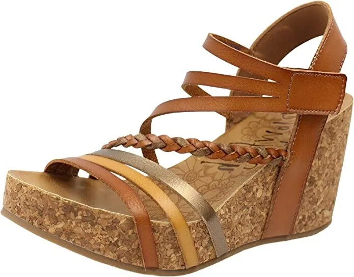 Blowfish Malibu Heidi Wood Womens Platform Sandals Multi Strap Wedge Sandals