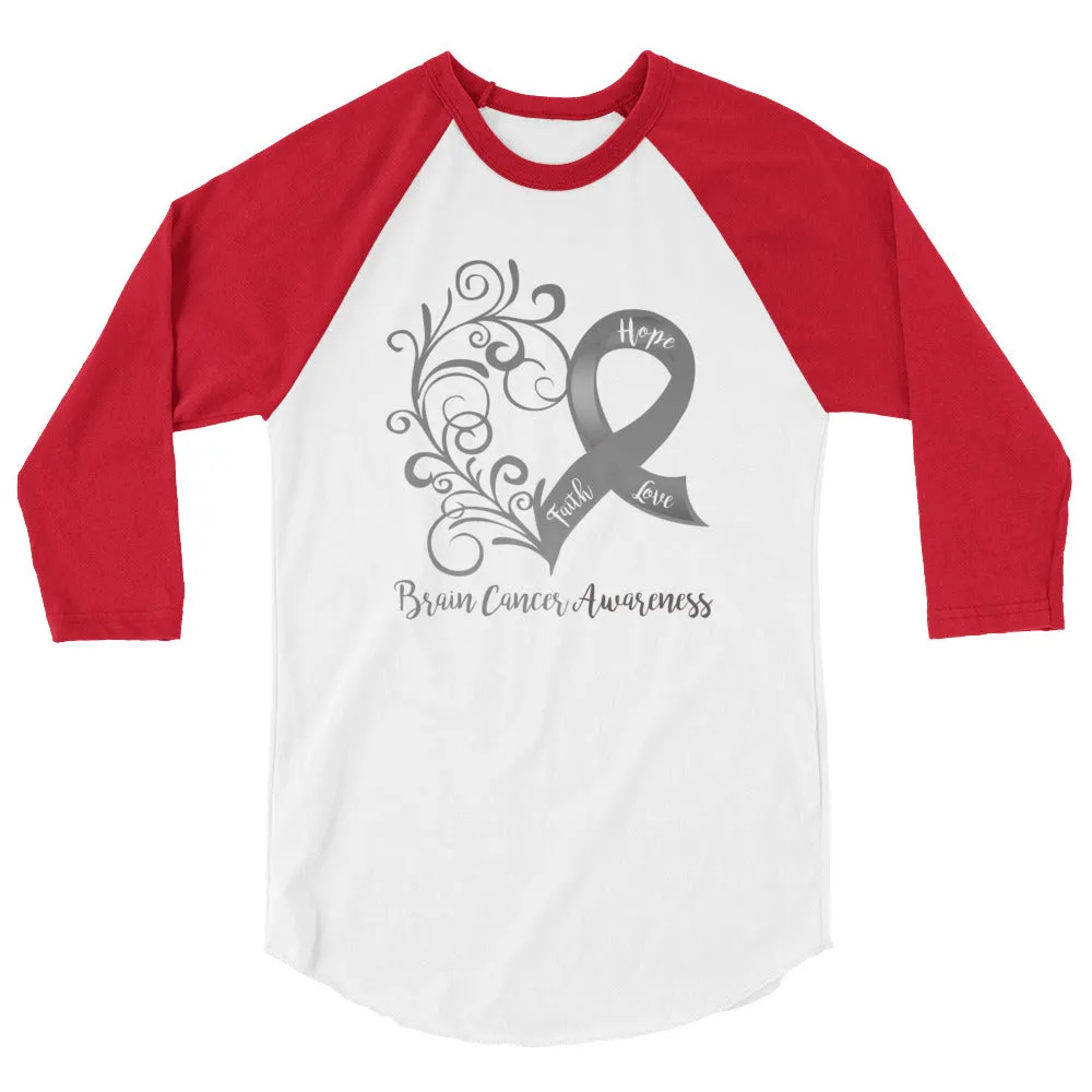 Brain Cancer Awareness 3/4 Sleeve Raglan/Baseball Tee