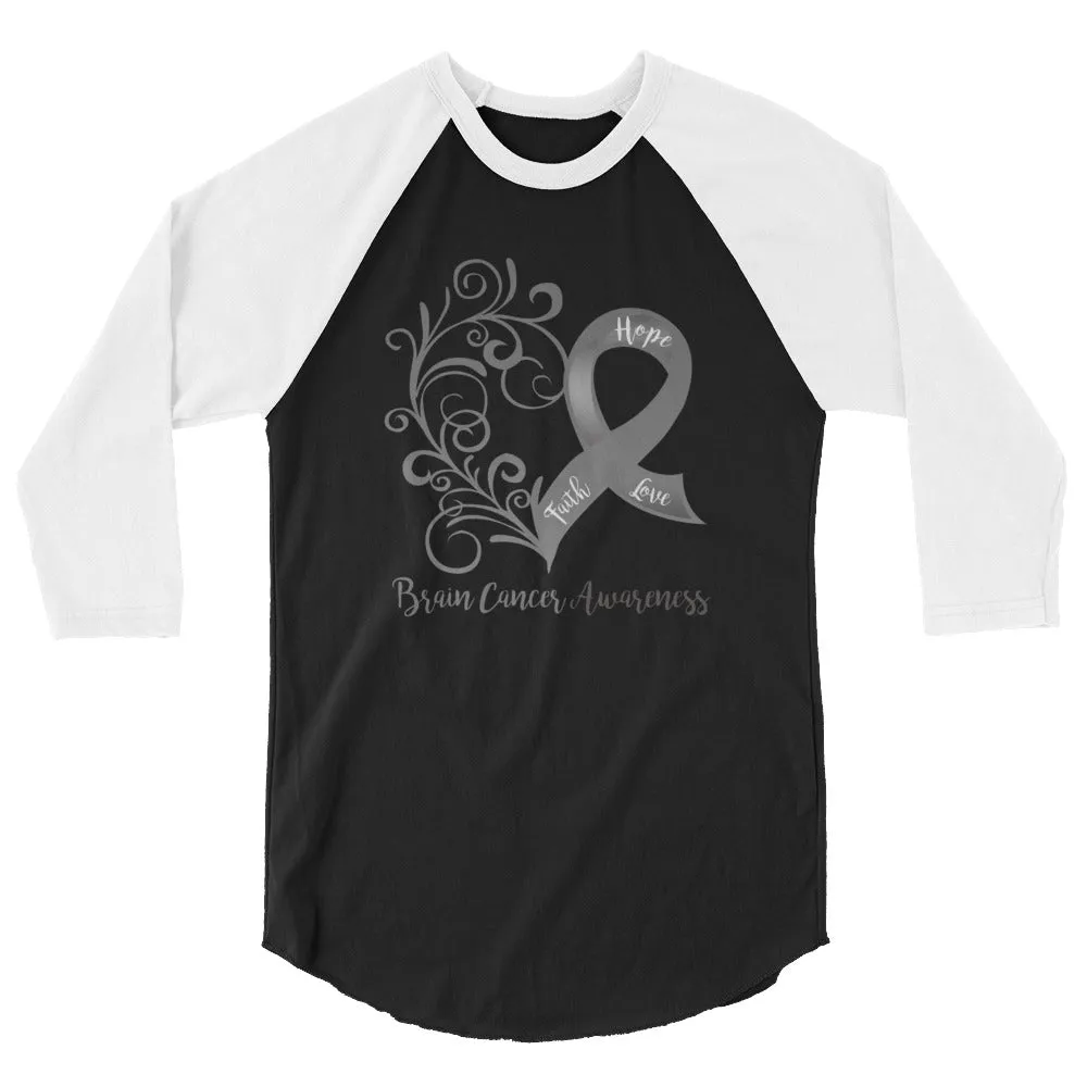 Brain Cancer Awareness 3/4 Sleeve Raglan/Baseball Tee