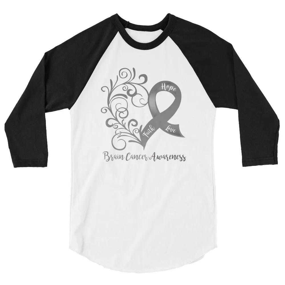 Brain Cancer Awareness 3/4 Sleeve Raglan/Baseball Tee