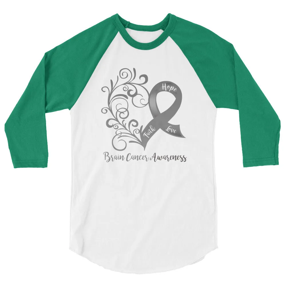 Brain Cancer Awareness 3/4 Sleeve Raglan/Baseball Tee