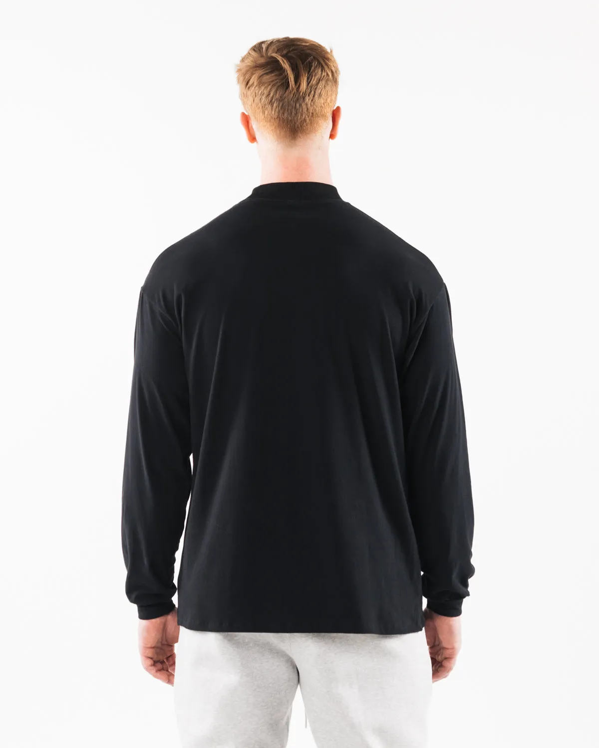 Brushed Core Mock Neck LS - Black