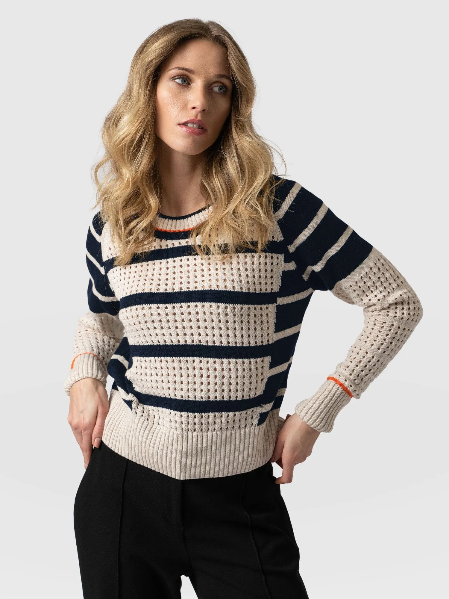 Cambridge Jumper - Cream-Navy