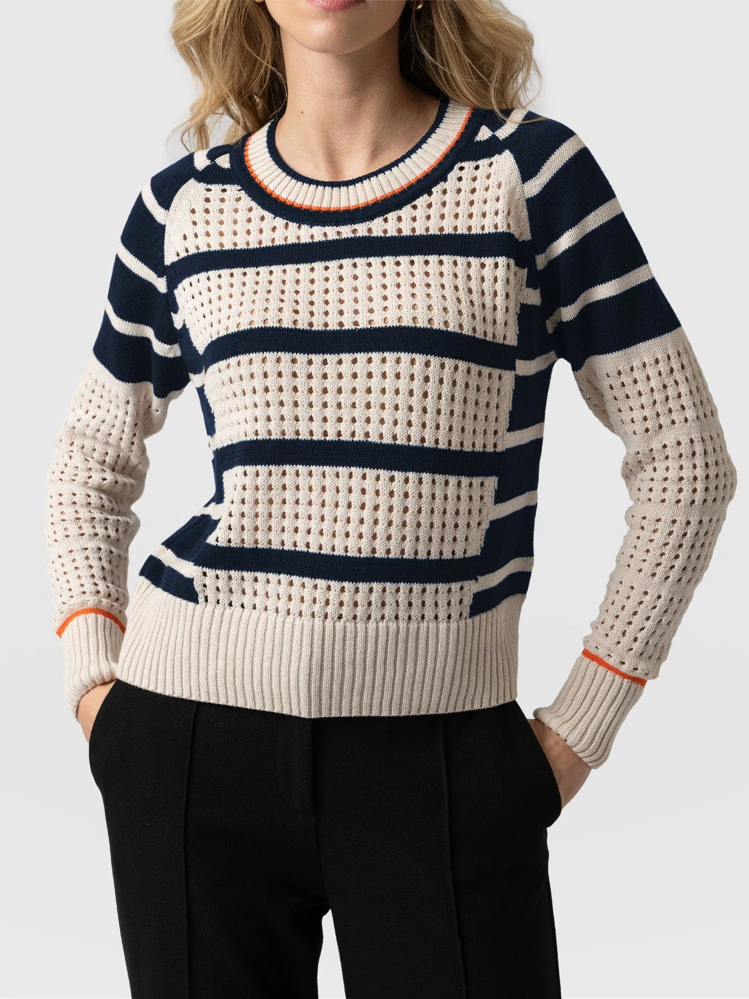 Cambridge Jumper - Cream-Navy