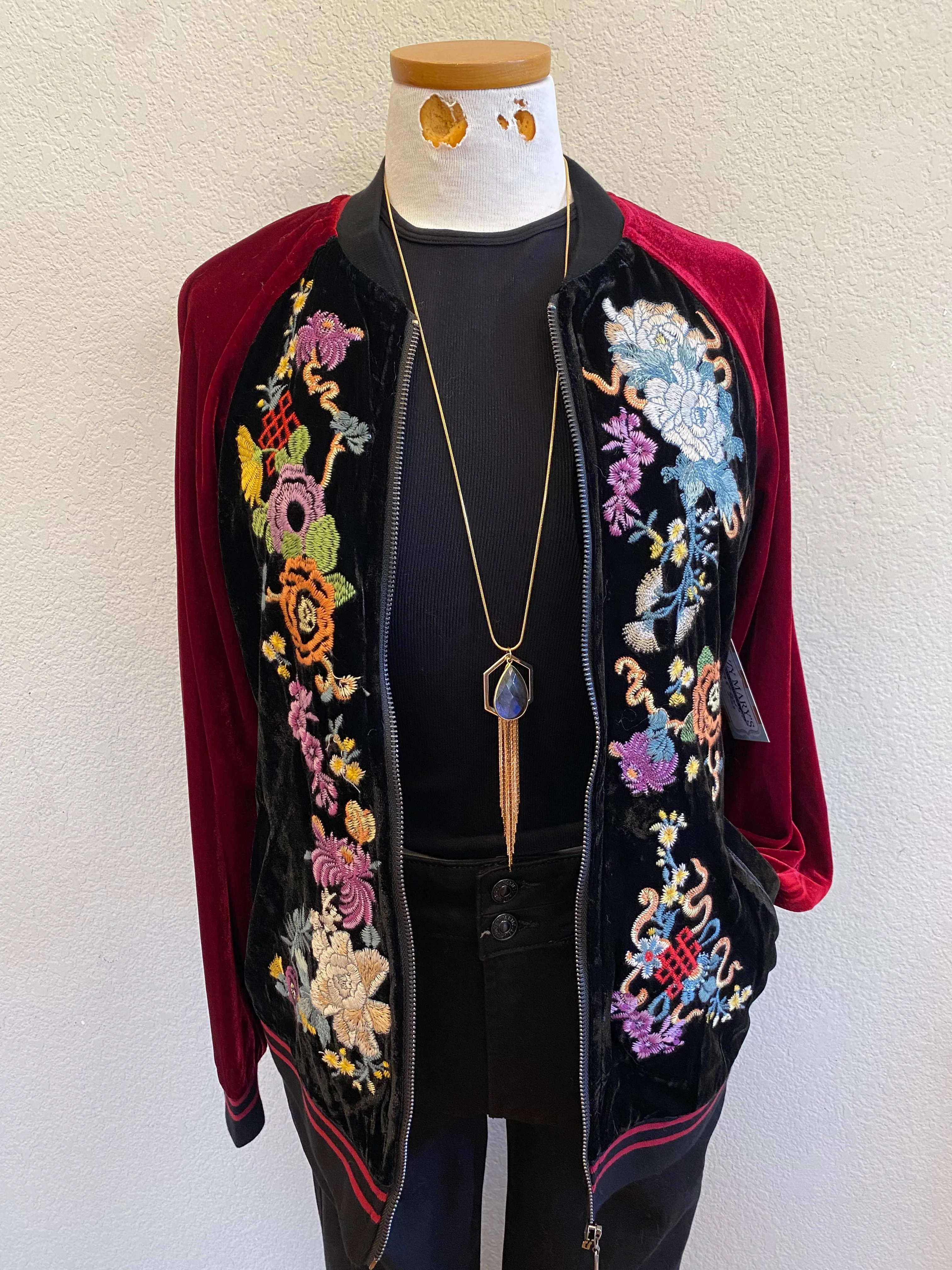 CARLA VELVET BOMBER JACKET