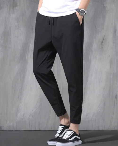 Casual Wear Elastic Trouser Pant - Black