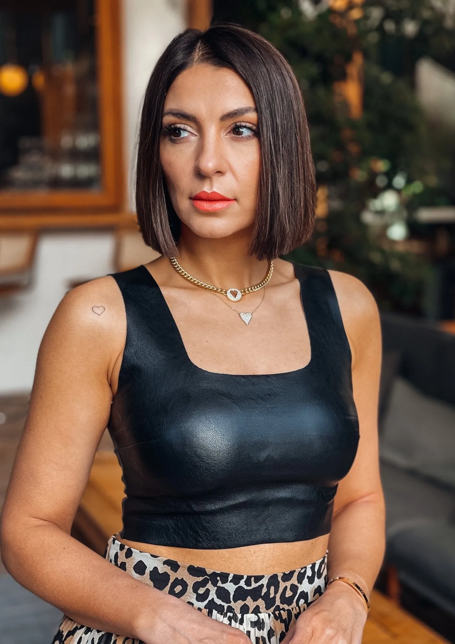 Commando Faux Leather Crop Top (Black)