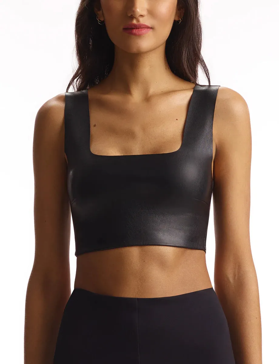 COMMANDO Faux Leather Crop Top