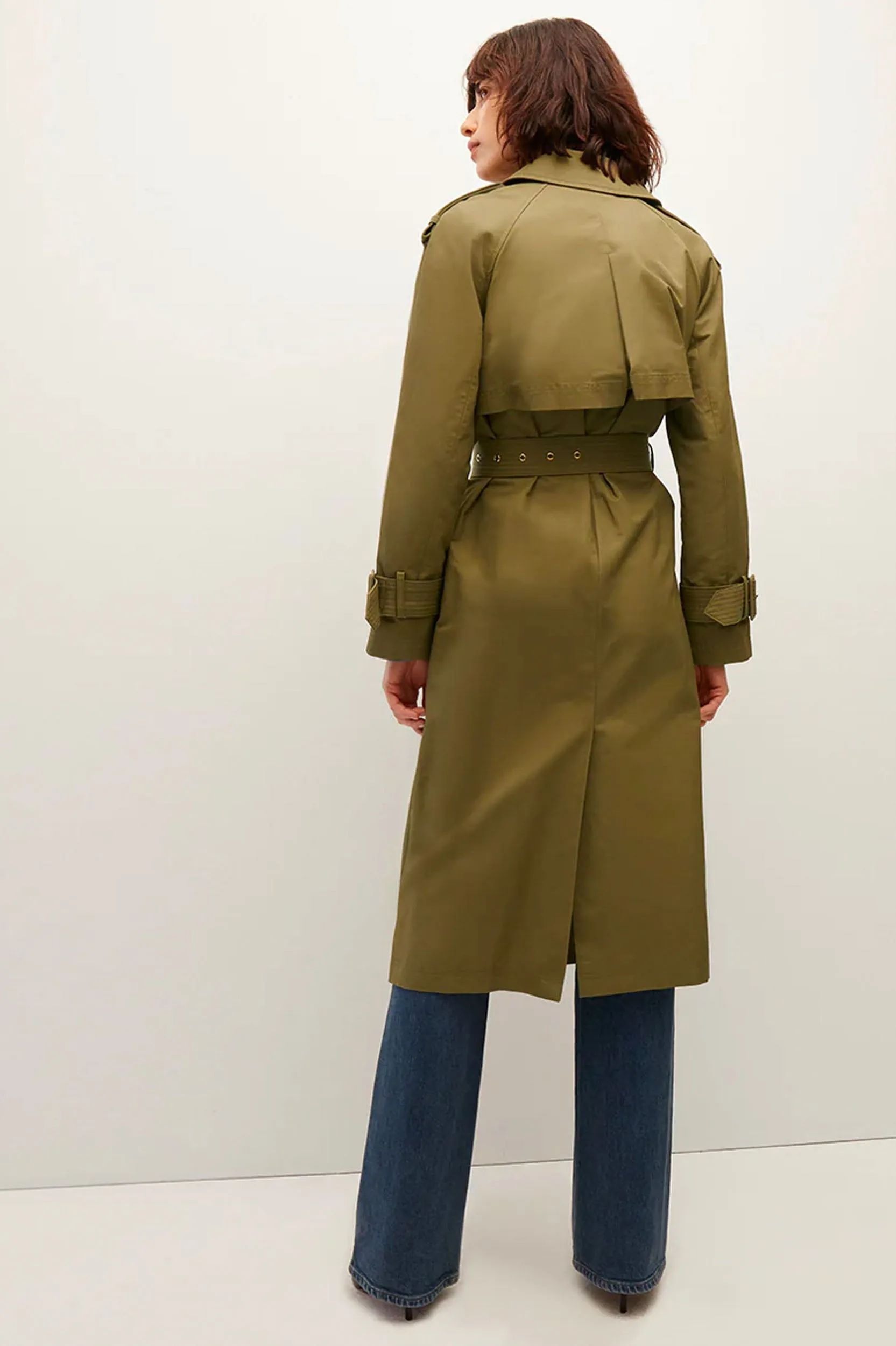 Conneley Dickey Trench Coat in Moss