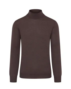 Corneliani Extra Fine Long Sleeve Roll Neck Knitted Jumper (Brown)