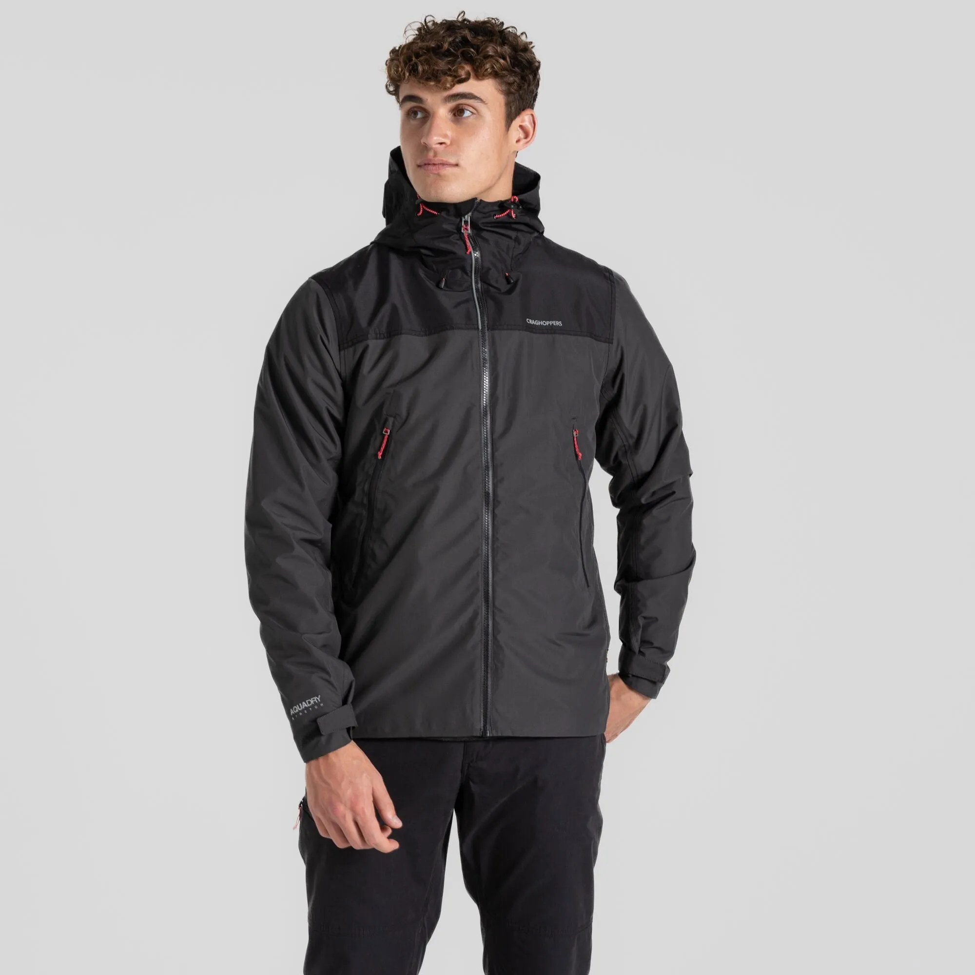 Craghoppers Mens Vanth Waterproof Breathable Wind Resistant Jacket-BLACK PEPPER