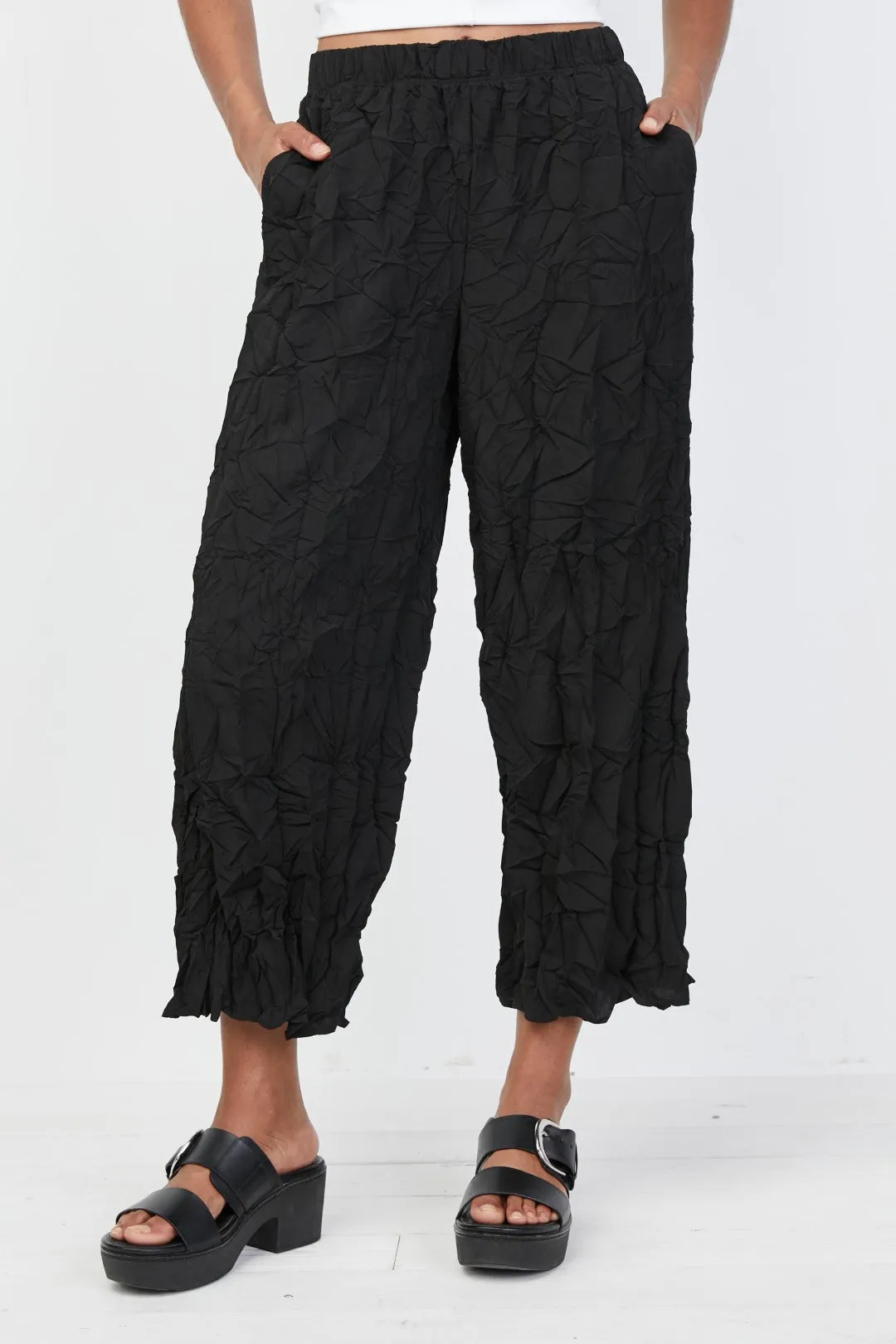 Crimped Easy Crop Pant