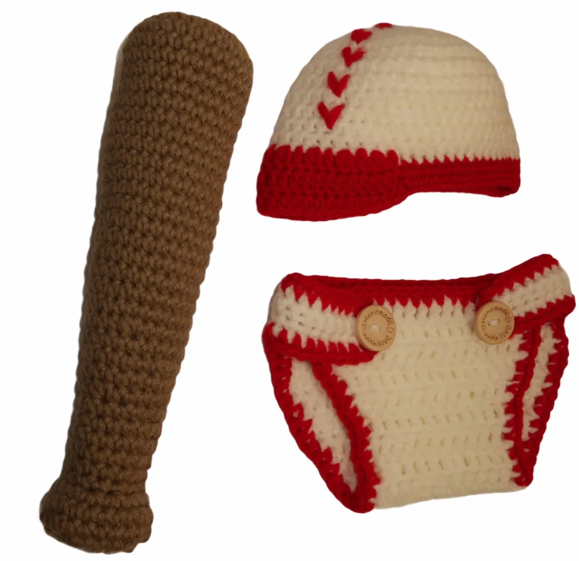 CROCHET BASEBALL SET - NEWBORN