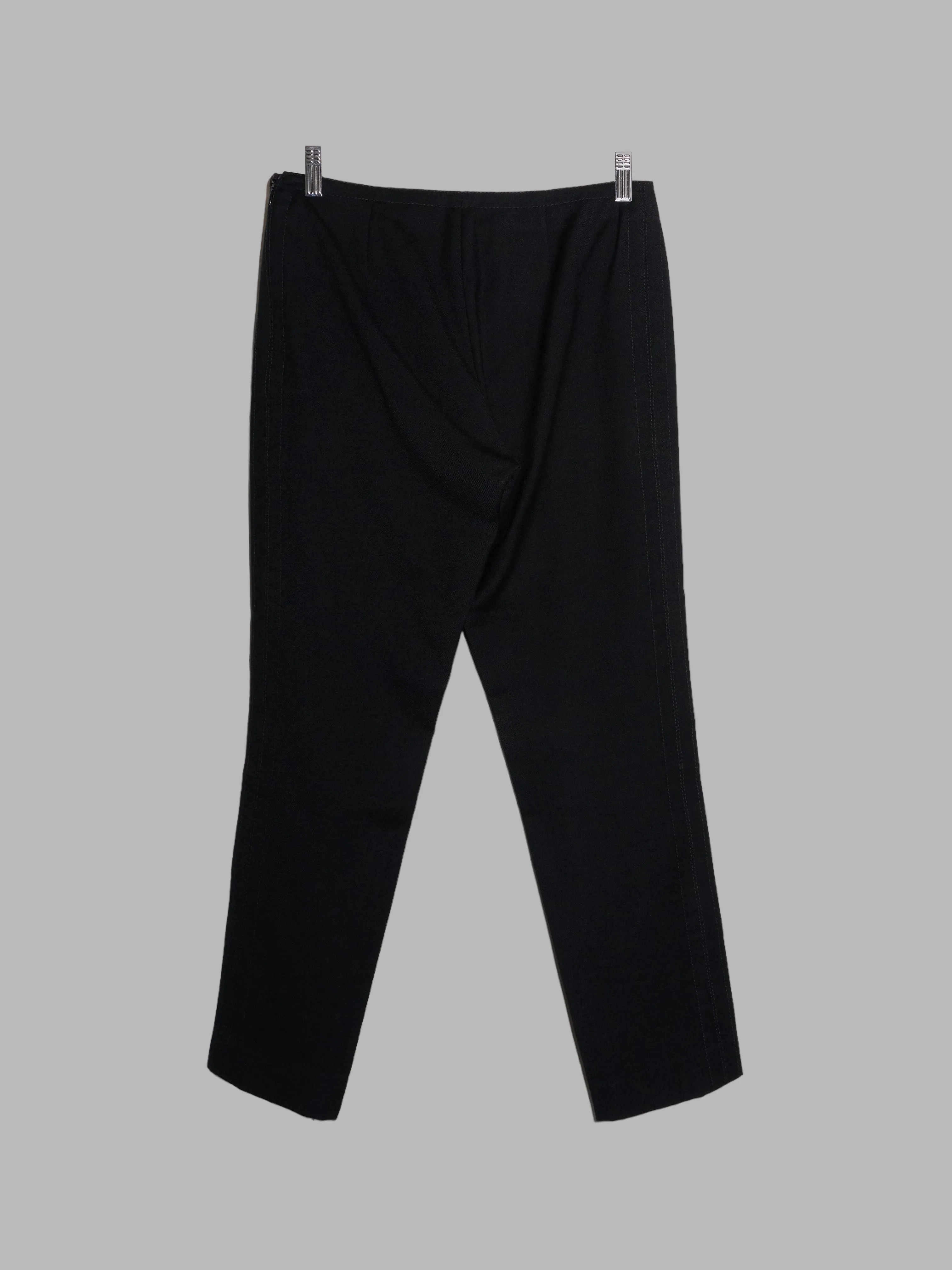 Dirk Bikkembergs 1990s 2000s black wool zipped cuff tapered trousers - size 42