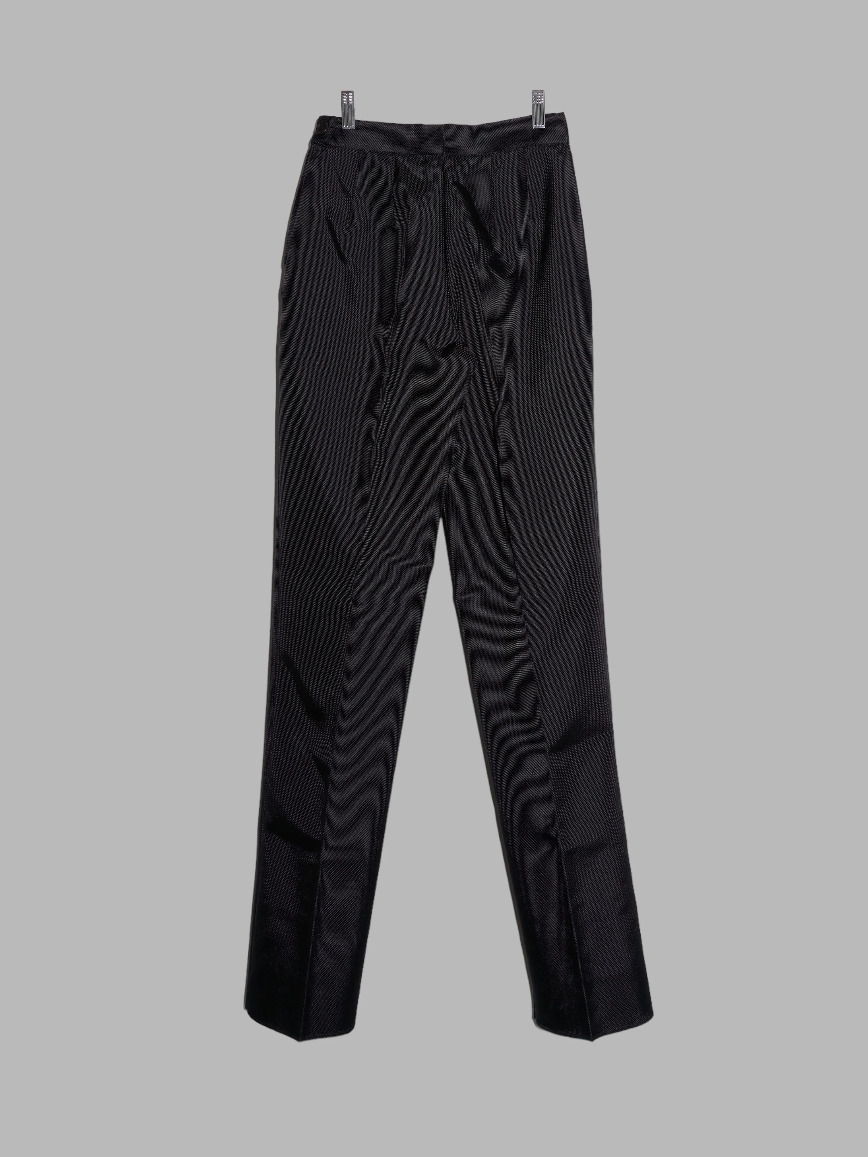 Dirk Bikkembergs Hommes Pour La Femme 90s black ballistic nylon pleated trousers