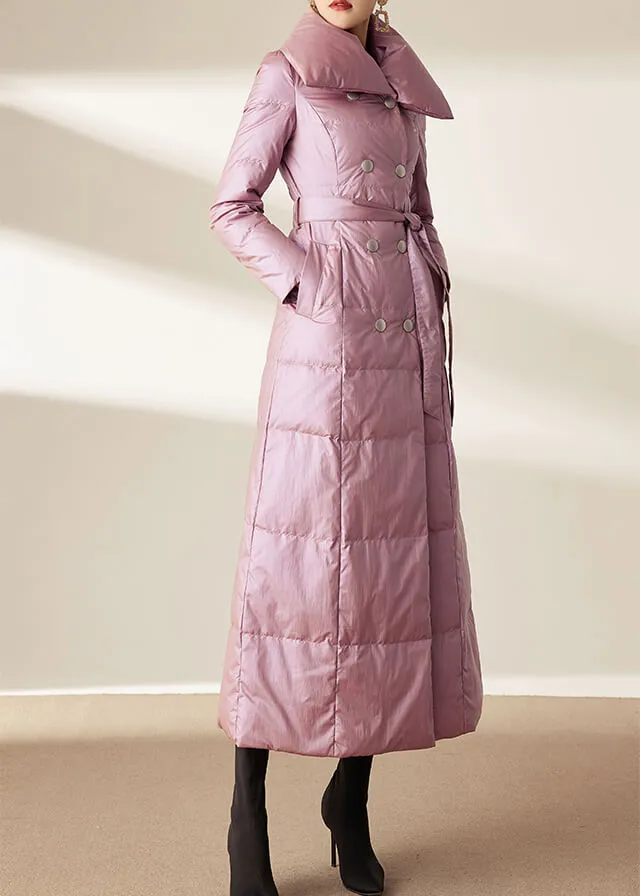 Double Breasted Belted Maxi Down Coat