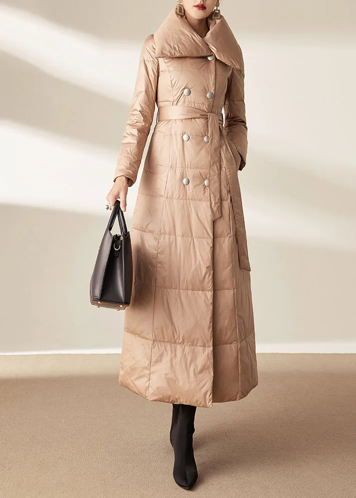 Double Breasted Belted Maxi Down Coat