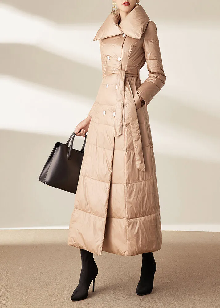 Double Breasted Belted Maxi Down Coat