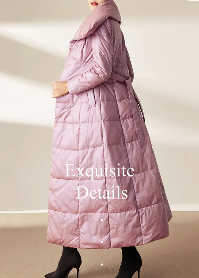 Double Breasted Belted Maxi Down Coat