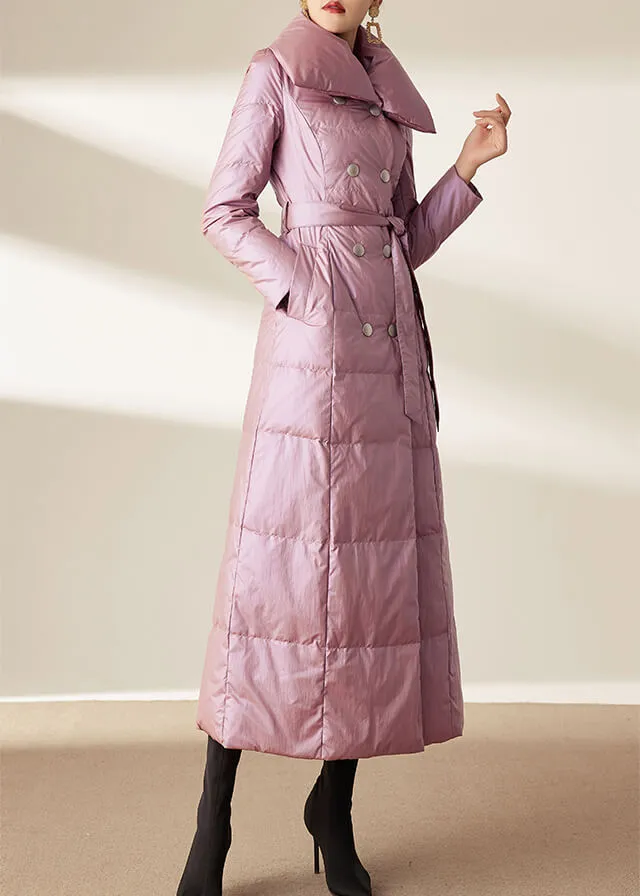 Double Breasted Belted Maxi Down Coat