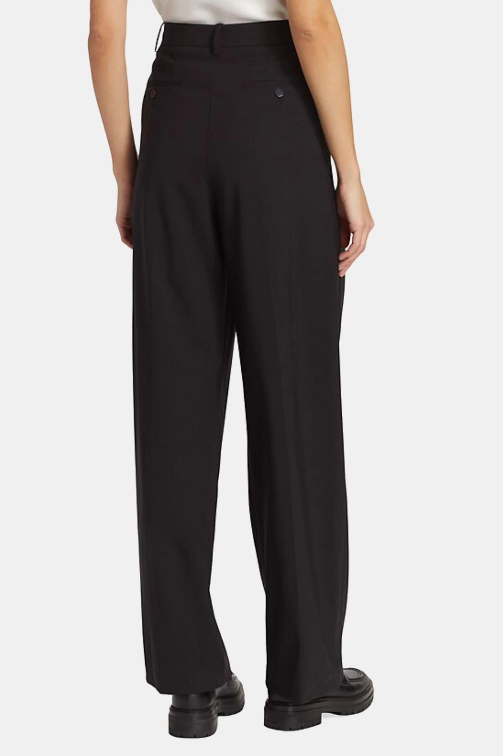 Double Pleat Pant in Black - Regular