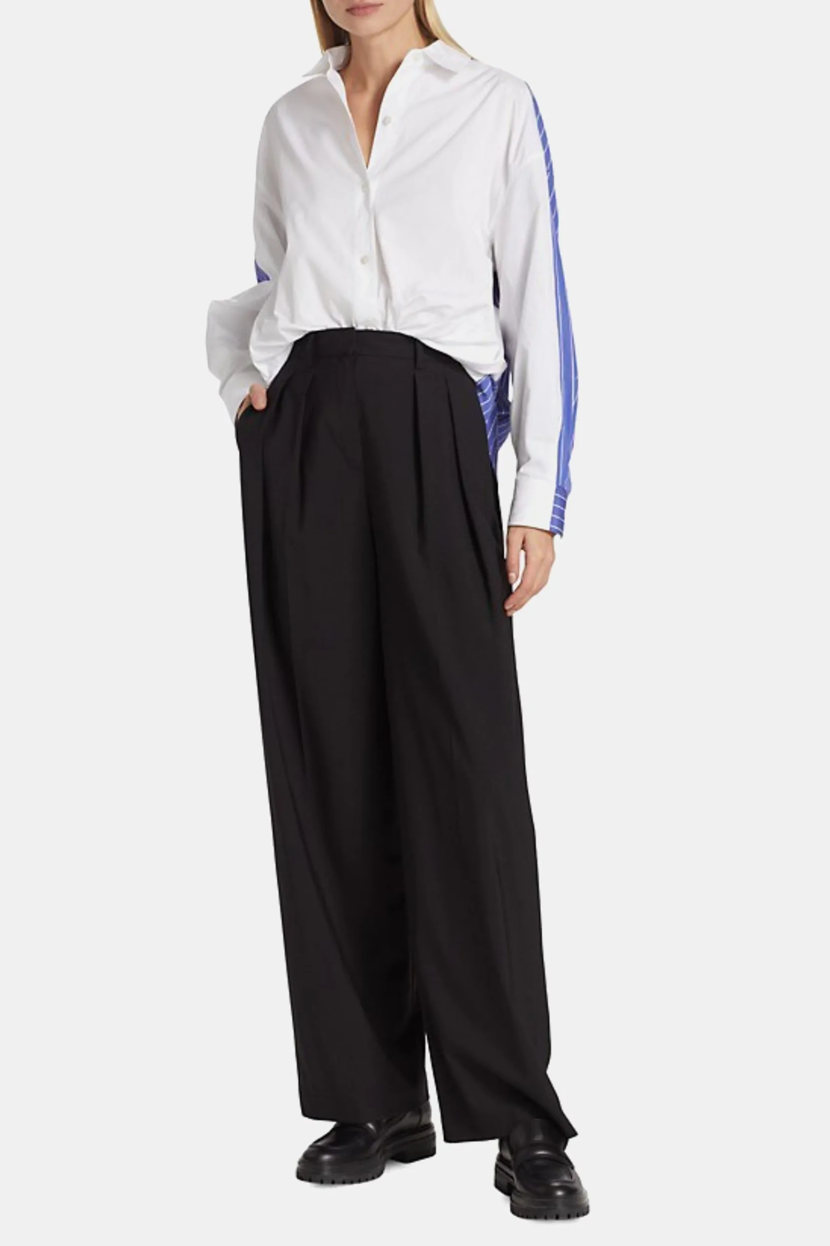 Double Pleat Pant in Black - Regular