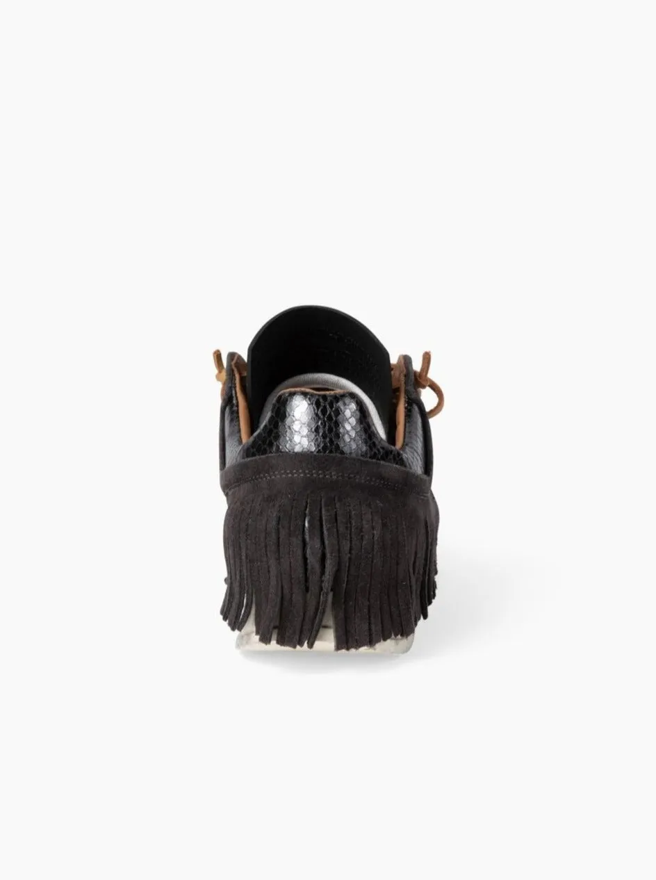 Esseutesse Suede Fringe Sneaker - Charcoal