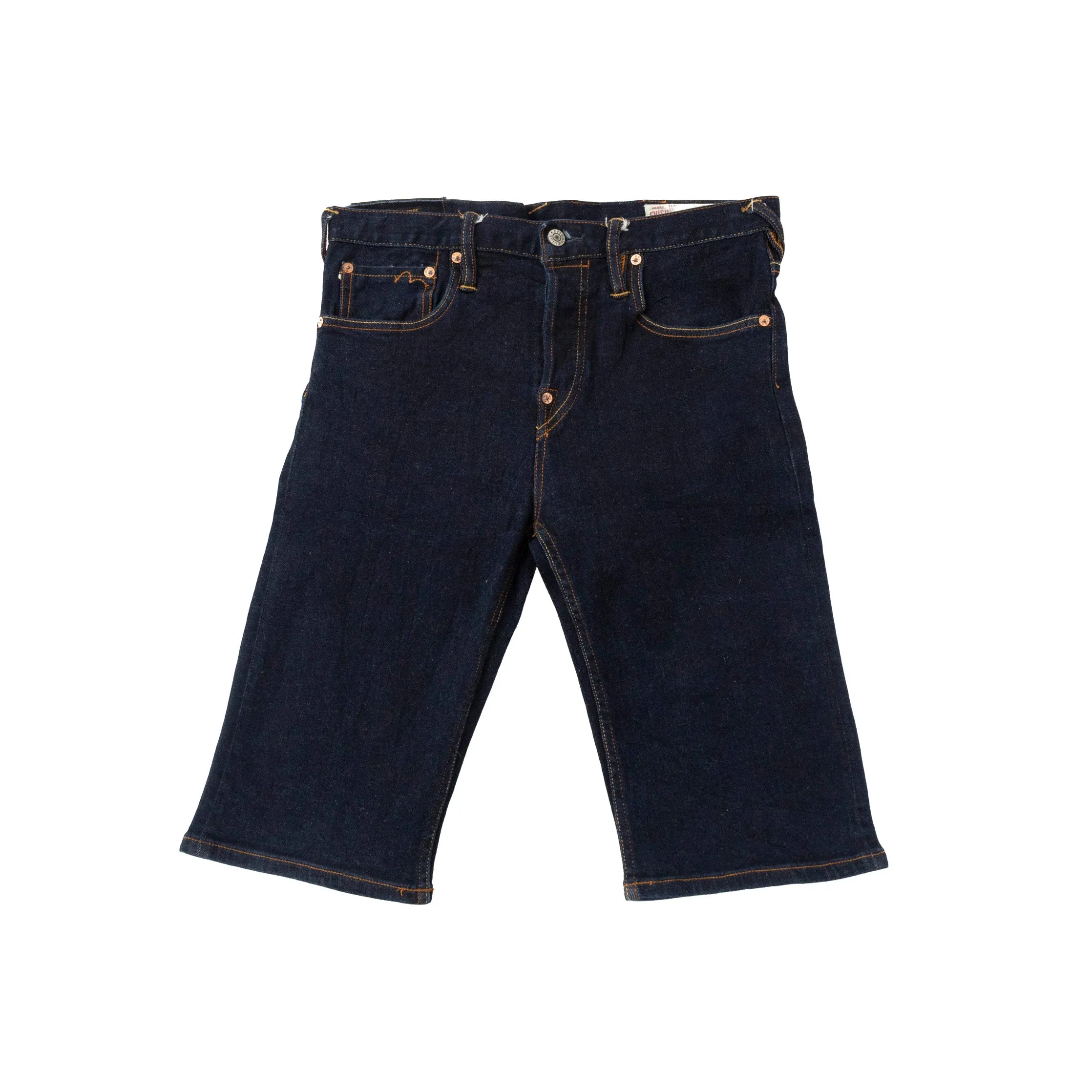 Evisu Dark Denim Golden Multi Pocket Shorts