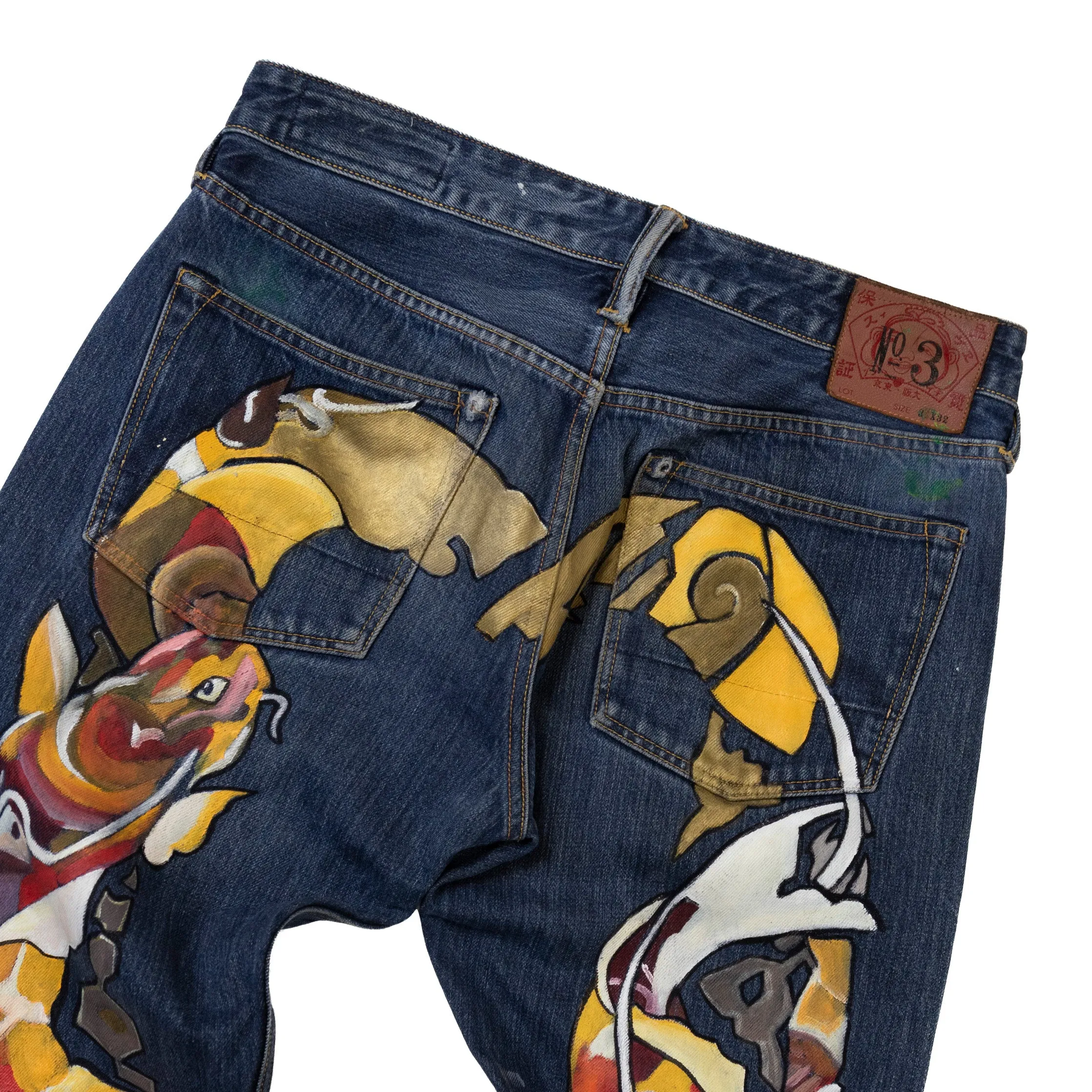 Evisu Koi Fish Painted Jeans